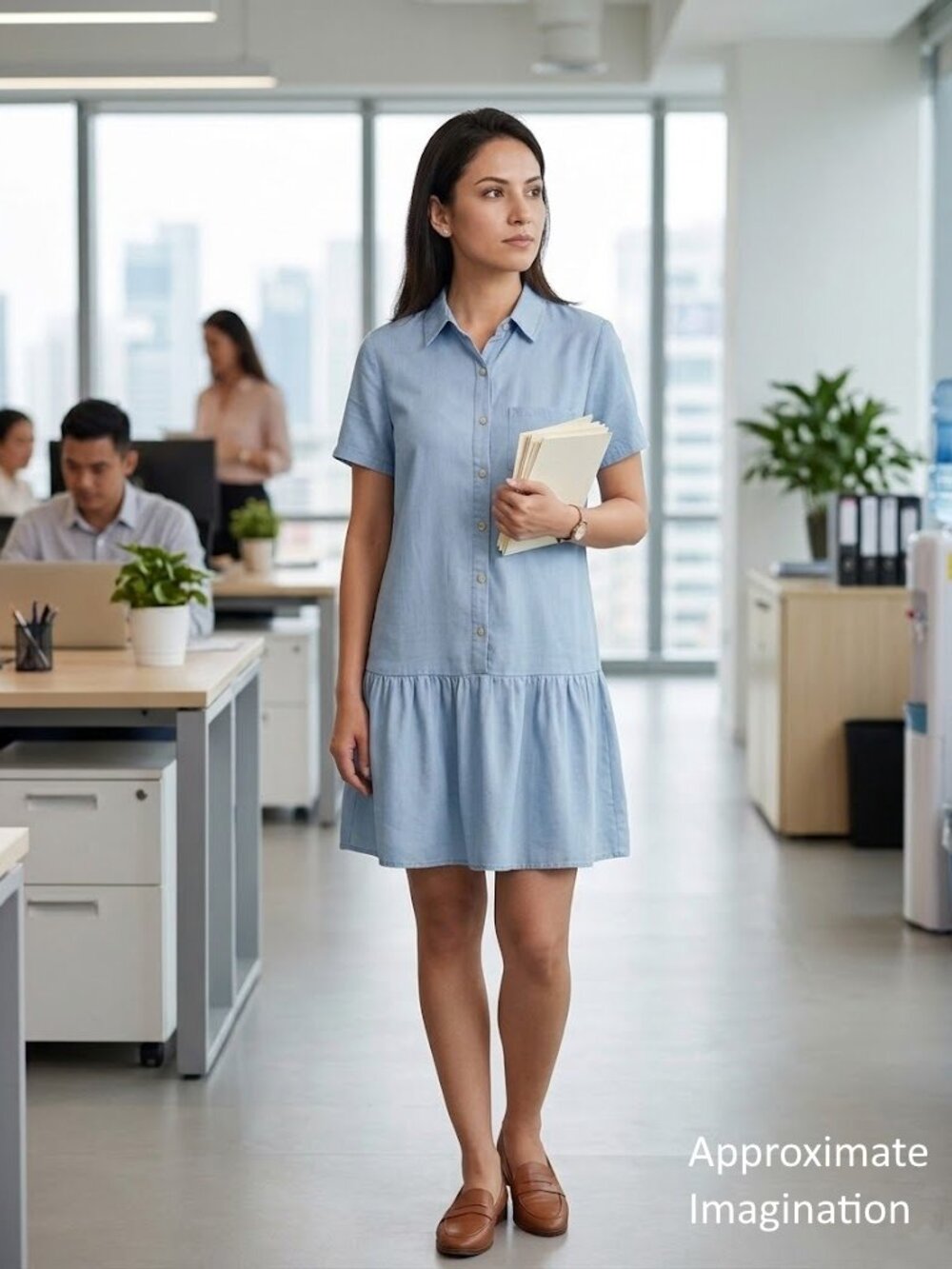 Peplum button down shirt dress - Size M